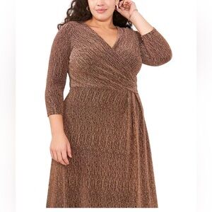 NWT MSK Plus Size Faux-Wrap Midi Dress -‎ Size 1X